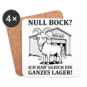 Null Bock – Ausdruck von Gleichgültigkeit - Untersetzer (4er-Set) - Weiß - Vorne