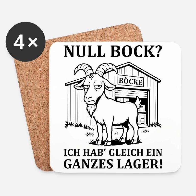 Null Bock – Ausdruck von Gleichgültigkeit - Untersetzer (4er-Set) - Weiß