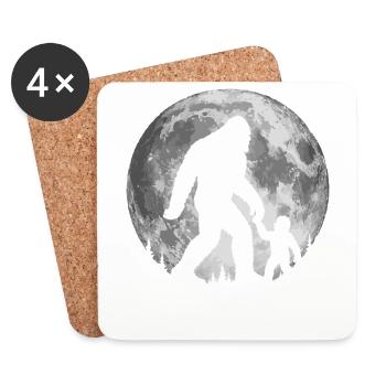 Bigfoot Sasquatch Mond Mysteriöse Kreatur Nacht - Untersetzer (4er-Set) - Weiß - Vorne