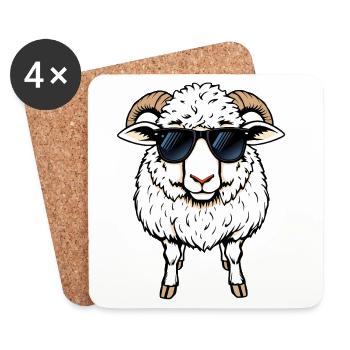 Sheep - Coasters (set of 4) - white - Front