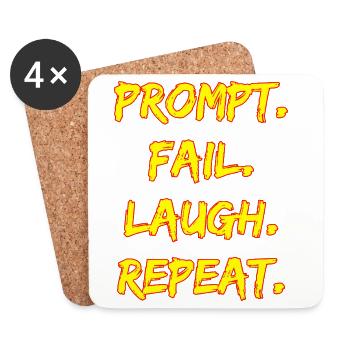 PROMPT. FAIL. LAUGH. REPEAT. - Untersetzer (4er-Set) - Weiß - Vorne