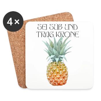Sei süß und trag Krone - Untersetzer (4er-Set) - Weiß - Vorne