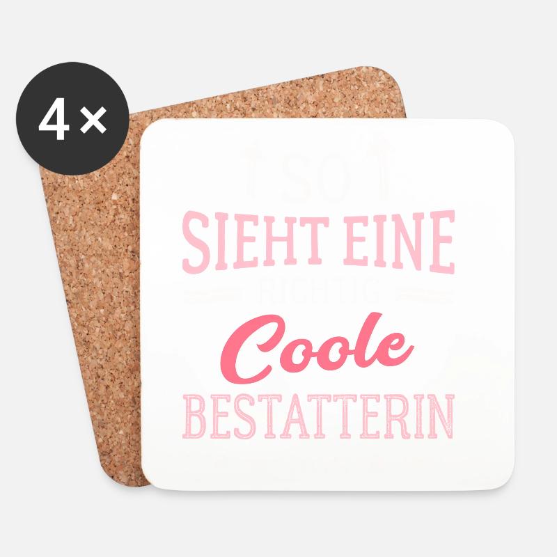 So sieht eine richtig coole Bestatterin aus - Untersetzer (4er-Set) - Weiß