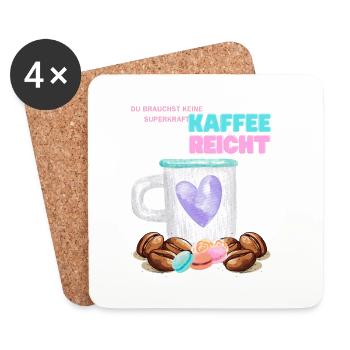 Kaffee Reicht Herz Mug - Untersetzer (4er-Set) - Weiß - Vorne