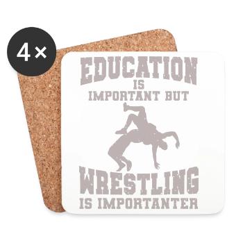 Éducation à la lutte Conception motivante - Dessous de verre (lot de 4) - blanc - Devant