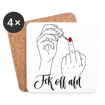 Middle finger against AFD Fck of Alternative - Coasters (set of 4) - white - Front