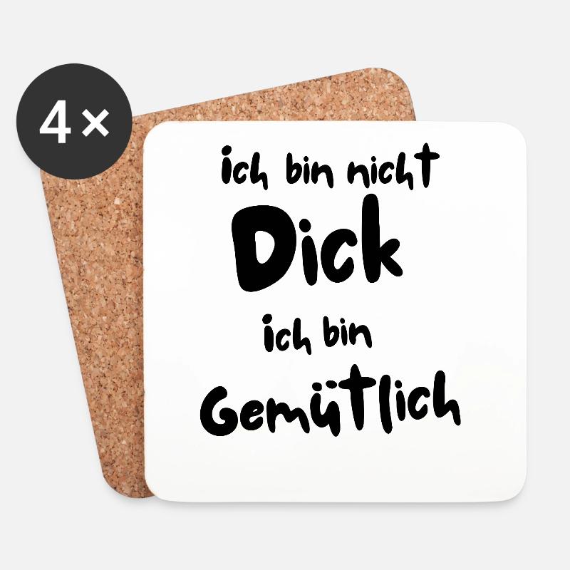 Ich bin nicht dick - Untersetzer (4er-Set) - Weiß
