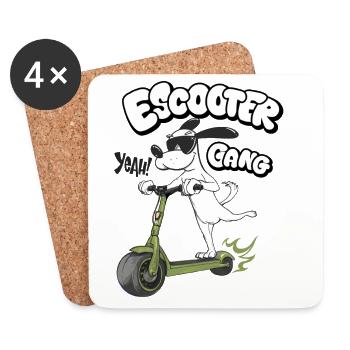 E Scooter Gang Humor Illustration - Untersetzer (4er-Set) - Weiß - Vorne