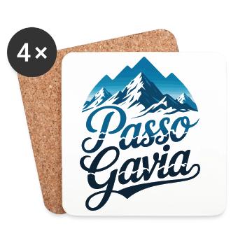 Passo Gavia Schrift Schneegipfel Kunst - Untersetzer (4er-Set) - Weiß - Vorne