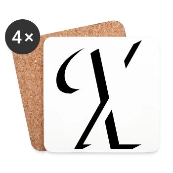 Letter X, Name, der Buchstabe X - Untersetzer (4er-Set) - Weiß - Vorne