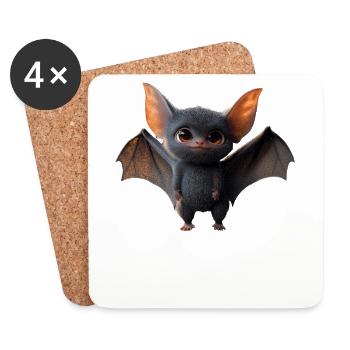 Fledermaus Flughund Vampir Bat Süße Fledemäuse - Untersetzer (4er-Set) - Weiß - Vorne