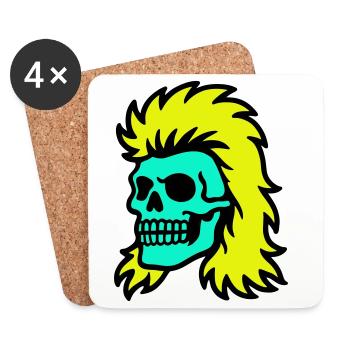 Mullet Skull - Coasters (set of 4) - white - Front