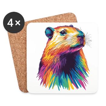 Capybara - Untersetzer (4er-Set) - Weiß - Vorne