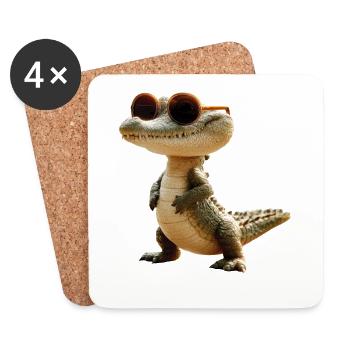 Crocodile Alligator Reptile Crocodile Love Crocodiles - Coasters (set of 4) - white - Front