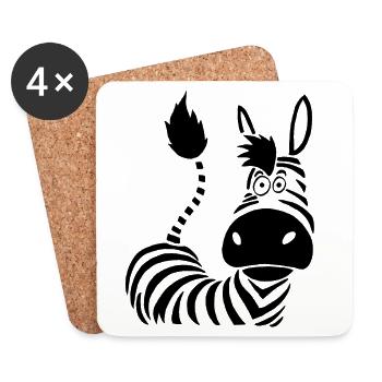 Zebra Fantasy and fun - Coasters (set of 4) - white - Front