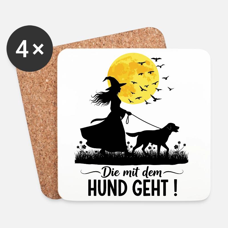 Die mit dem Labrador geht ! - Untersetzer (4er-Set) - Weiß