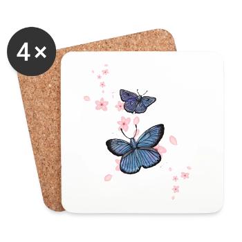 Butterfly Blue - Sonja Ariel von Staden - Coasters (set of 4) - white - Front
