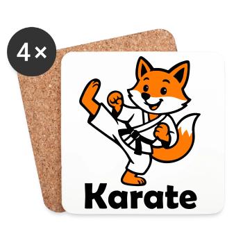 Karate Fox - Coasters (set of 4) - white - Front