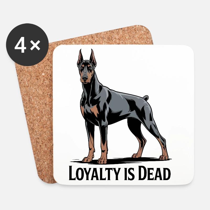 Majestätische Dobermann-Illustration - Untersetzer (4er-Set) - Weiß