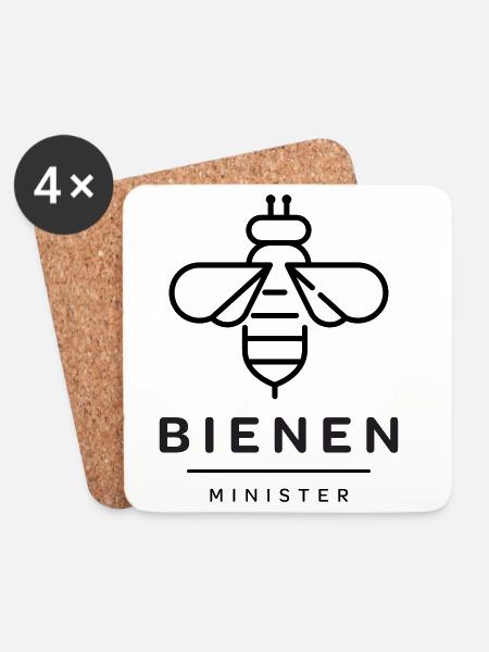 Bienenminister_ZW - Coasters (set of 4) - white