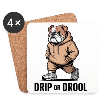 Bouledogue fanfaron - Dessous de verre (lot de 4) - blanc - Devant