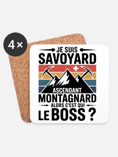 Savoyer Montagnard T-Shirt – Wer ist der Bauch - Untersetzer (4er-Set) - Weiß