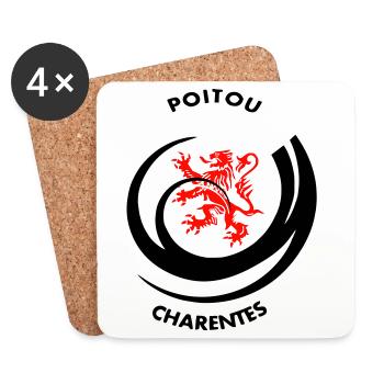 Emblème Poitou Charentes - Dessous de verre (lot de 4) - blanc - Devant