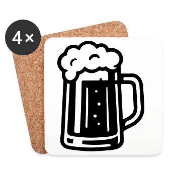 Bier Symbol Bierkrug - Untersetzer (4er-Set) - Weiß - Vorne