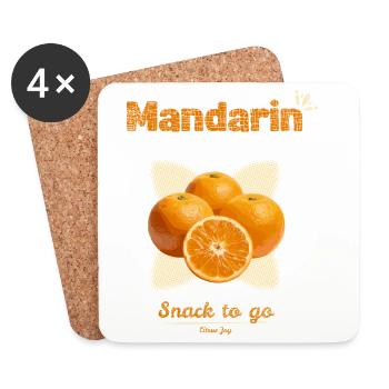 Mandarinen | Snack To Go - Untersetzer (4er-Set) - Weiß - Vorne