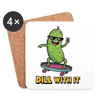 Pickle Vibes - Coasters (set of 4) - white - Front