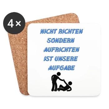 Aufrichten ist unsere Aufgabe - Untersetzer (4er-Set) - Weiß - Vorne