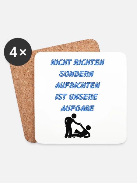 Aufrichten ist unsere Aufgabe - Untersetzer (4er-Set) - Weiß