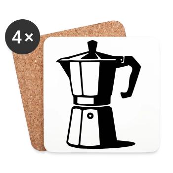 Espresso Kanne  - Untersetzer (4er-Set) - Weiß - Vorne