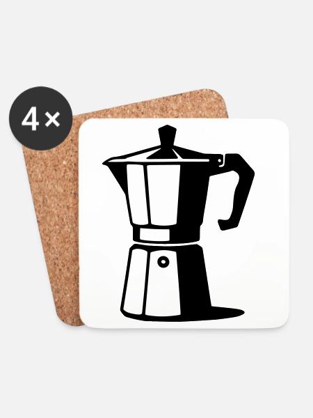 Espresso Kanne  - Untersetzer (4er-Set) - Weiß