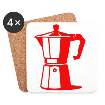 Coffee Pot Illustration for Cafe Lovers - Coasters (set of 4) - white - Front