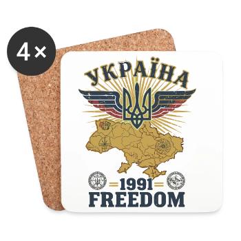 Ukraine Wings of Freedom 1991 - Coasters (set of 4) - white - Front