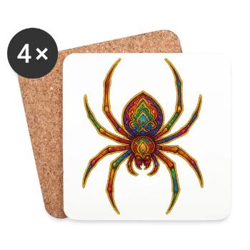 Rainbow Spider Ornament - Coasters (set of 4) - white - Front