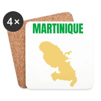 T-shirt Martinique – Antilles - Dessous de verre (lot de 4) - blanc - Devant