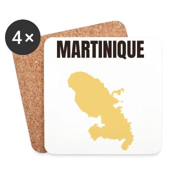 T-shirt Martinique - Antilles - Dessous de verre (lot de 4) - blanc - Devant