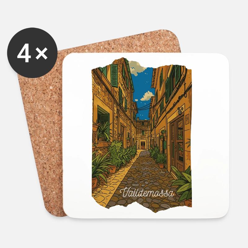 Valldemossa - Mallorca - Coasters (set of 4) - white