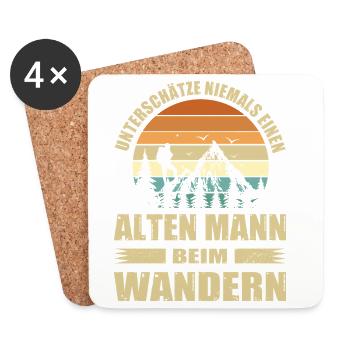 Outdoor Bergsteigen Spruch Outfit - Untersetzer (4er-Set) - Weiß - Vorne