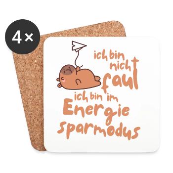 Ich bin nicht faul - Untersetzer (4er-Set) - Weiß - Vorne