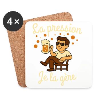 Pressure I manage, Beer humor - Coasters (set of 4) - white - Front