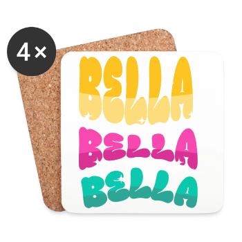 Bella Bella Tricolor Font - Coasters (set of 4) - white - Front