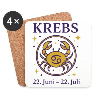 Sternzeichen Krebs - Untersetzer (4er-Set) - Weiß - Vorne