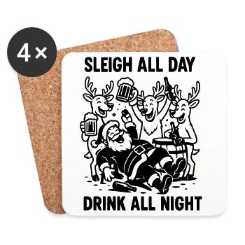 Party Christmas Party XMas Celebrate! - Coasters (set of 4) - white - Front
