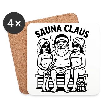 Sauna Weihnachten Santa Claus - Untersetzer (4er-Set) - Weiß - Vorne