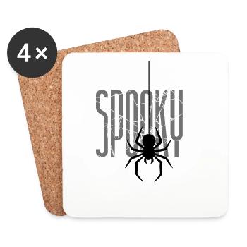 Spooky Halloween Spider Web - Coasters (set of 4) - white - Front