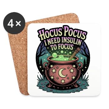 Hocus Pocus I Need Insulin to Focus - Coasters (set of 4) - white - Front