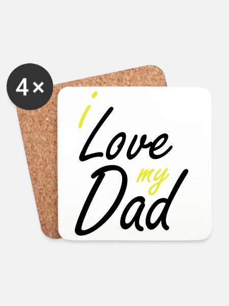 i love my dad hand lettering - Coasters (set of 4) - white